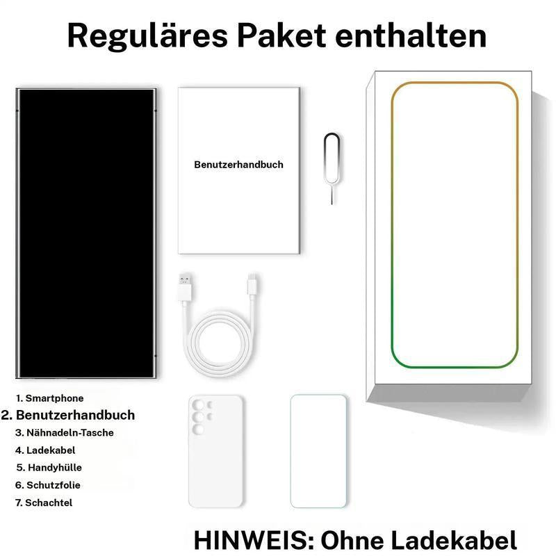 S25 Ultra 7,3 Zoll Smartphone, 4G-5G Netzwerk entsperrt mit Stylus Silikonhülle