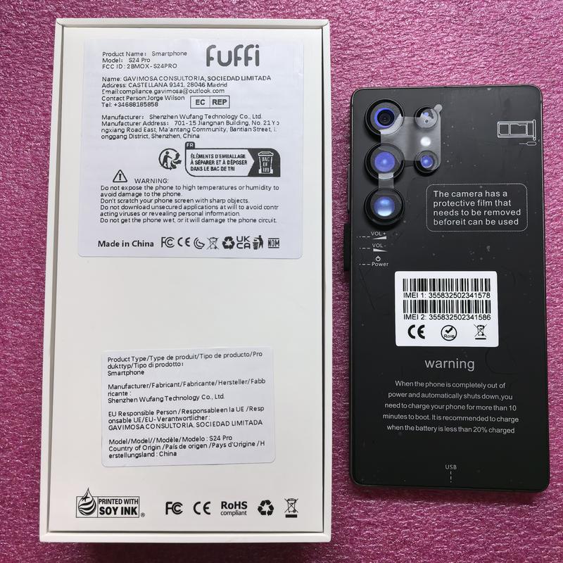 Fuffi-S24 Pro 6,8 Zoll Smartphone, 1 Stück 256GB ROM 8GB RAM Handy mit Stift
