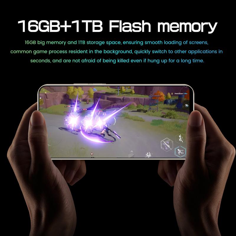 Android 16 Pro Max Smartphone 6.8 Inch Screen 16G+1T Gaming Tested Essential Photography