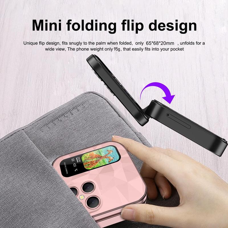 FUFFi Klappbares Mini Handy mit 2,4 Zoll Display, 2G Netzwerk,Dual SIM, FM Radio