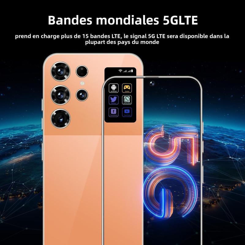 Smartphone T+25 512GB Titan Frame 108MP Auto Focus Cam 7 3 Incell Screen 7800mAh 5G Dual SIM 3 Colors With Case