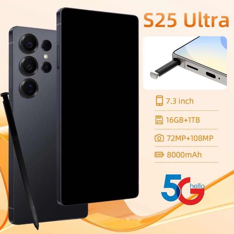 25 Ultra Smartphone 16GB 1TB 7.3 Inch 5G Unlocked Android 13 DecaCore 2K 108MP
