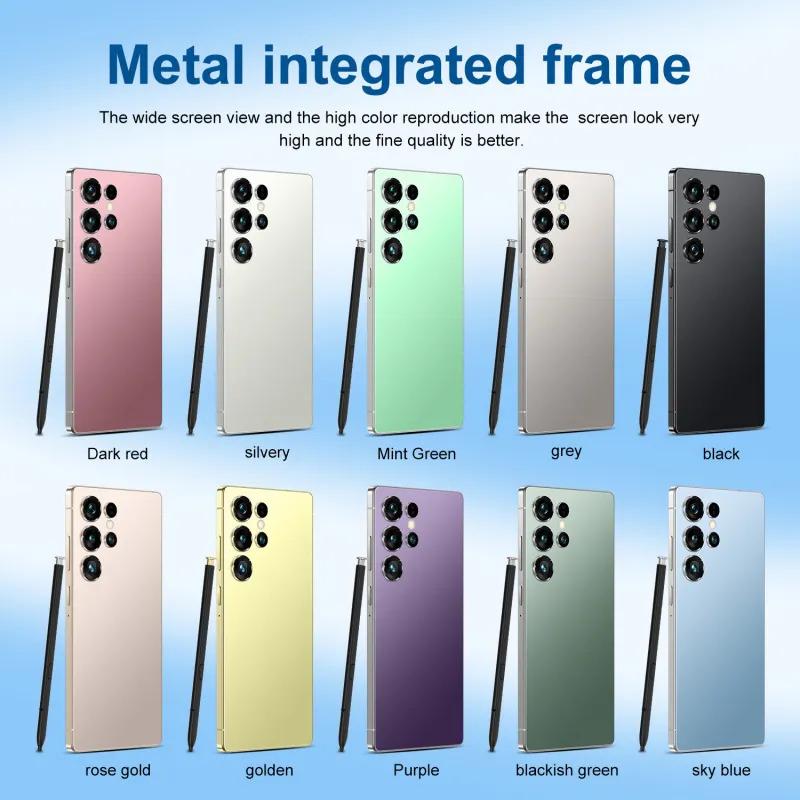 S25 Ultra 7,3 Zoll Smartphone, 4G-5G Netzwerk entsperrt mit Stylus Silikonhülle