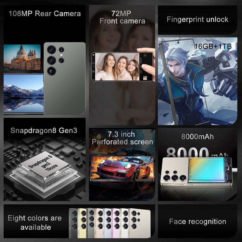 S25 Ultra 7,3 Zoll Android Smartphone 16GB+1TB ROM Smartphone mit Stift