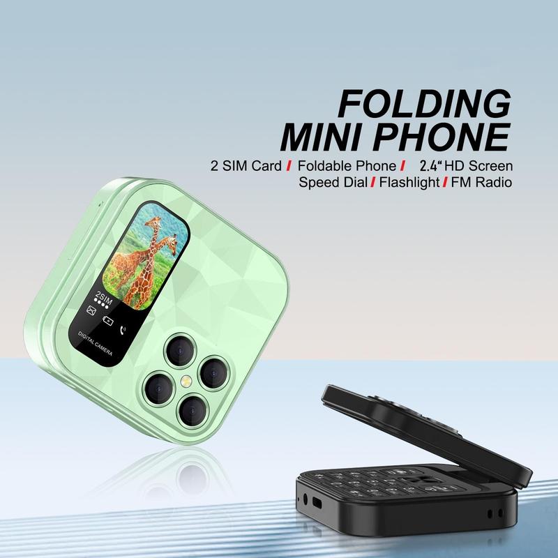 FUFFi Klappbares Mini Handy mit 2,4 Zoll Display, 2G Netzwerk,Dual SIM, FM Radio