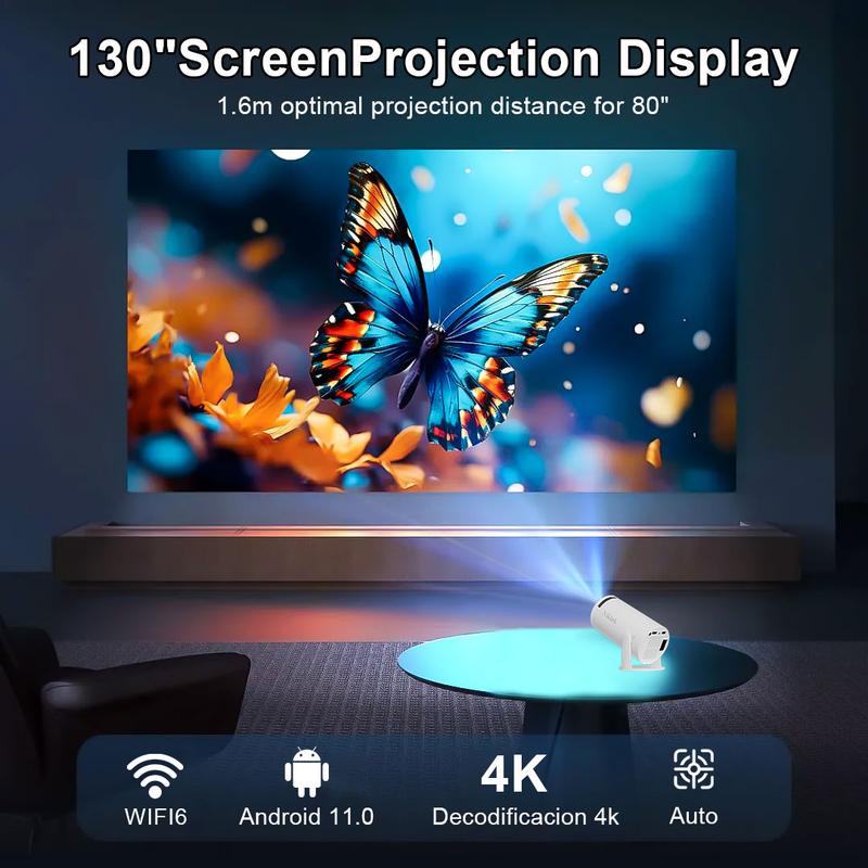 [European Warehouse] NIKLOK Mini Portable Projector 4K/290 ANSI, with WiFi 6, BT5.0