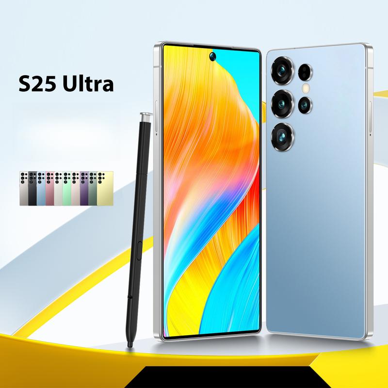 S25 Ultra 7,3 Zoll Smartphone, 4G-5G Netzwerk entsperrt mit Stylus Silikonhülle