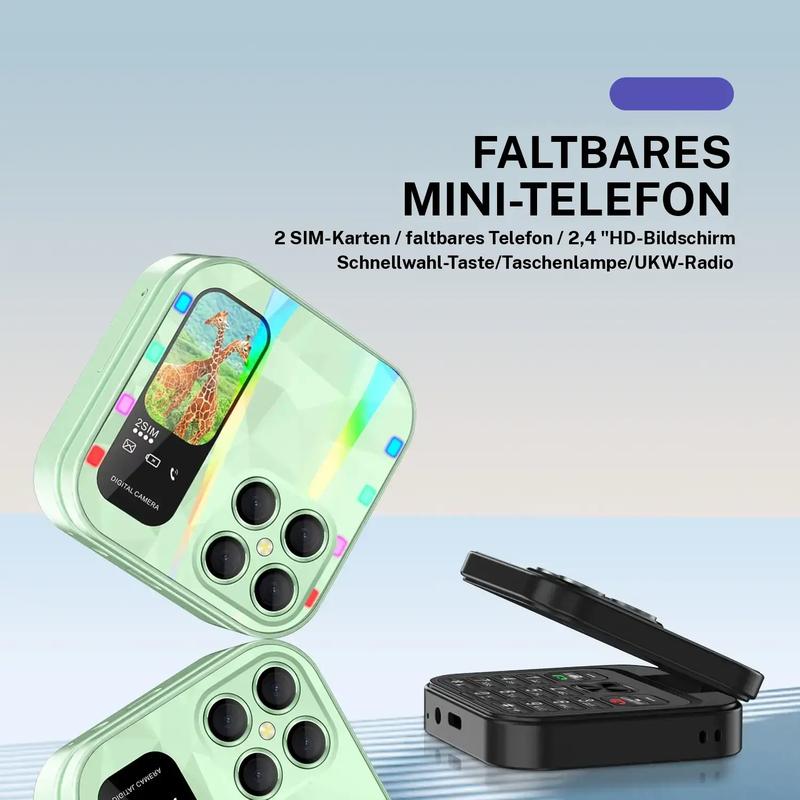 FUFFi Klappbares Mini Handy mit 2,4 Zoll Display, 2G Netzwerk,Dual SIM, FM Radio