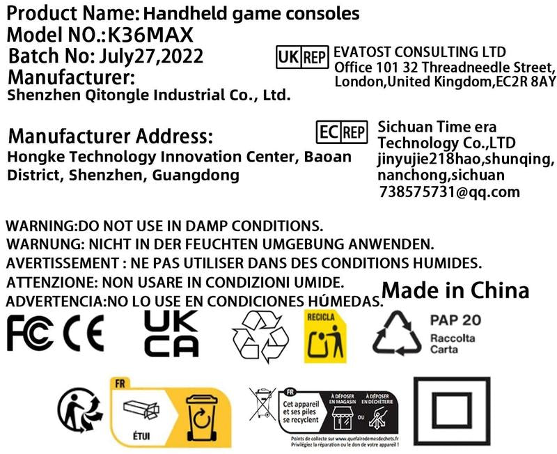 Triomind - console de jeu portable rétro K40MAX, écran IPS de 4 inch