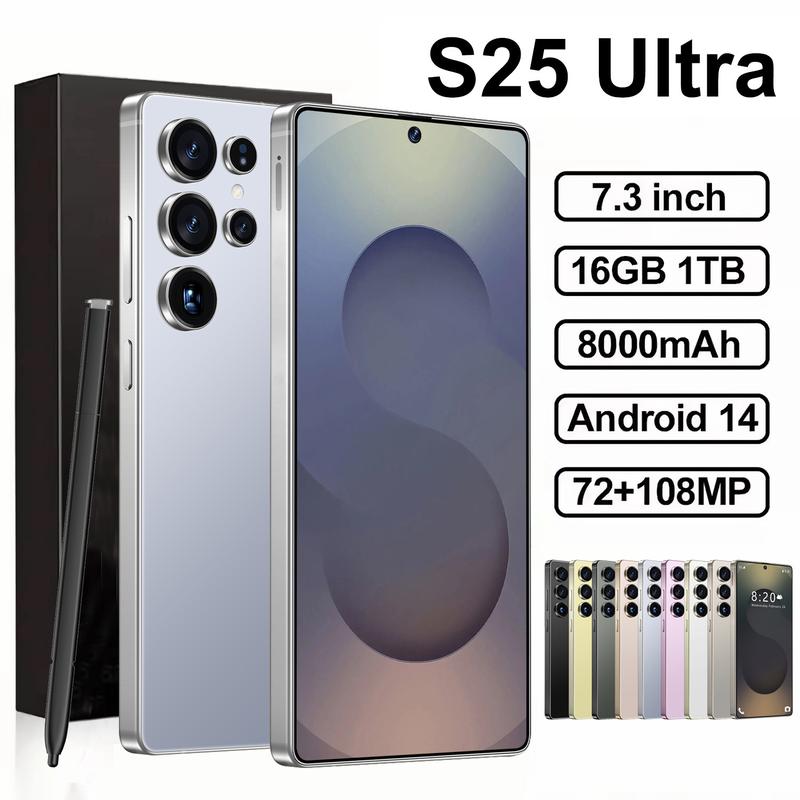 S25 Ultra 7,3-Zoll Android Smartphone 16GB+1TB ROM mit Stylus, 5G Dual-SIM Mobiltelefon